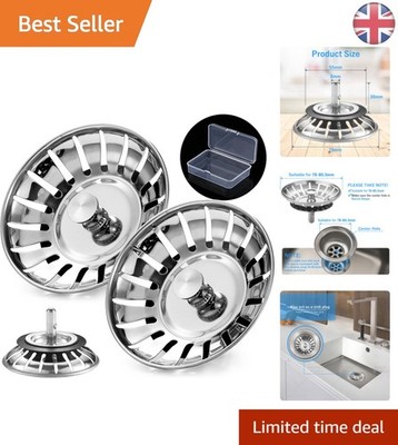 Edelstahl-Spülensieb & -stopfen - 78 mm, 2er-Pack für Küchen