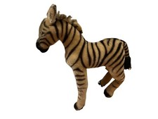 Vtg STEIFF Zebra 14" Black Stripes Mohair Ear Button Original Germany