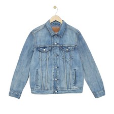 Levis Denim Jacket Mens Size L Blue Trucker Collared
