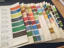 VW Oldtimer Farbkarten Konvolut, 13 Stück,  1970er Jahre, orig. Glasso