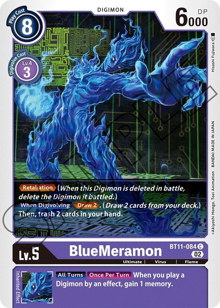 2023 Digimon Card Game BT-11 - BlueMeramon (#BT11-084 C, Common, Lightly Play LP
