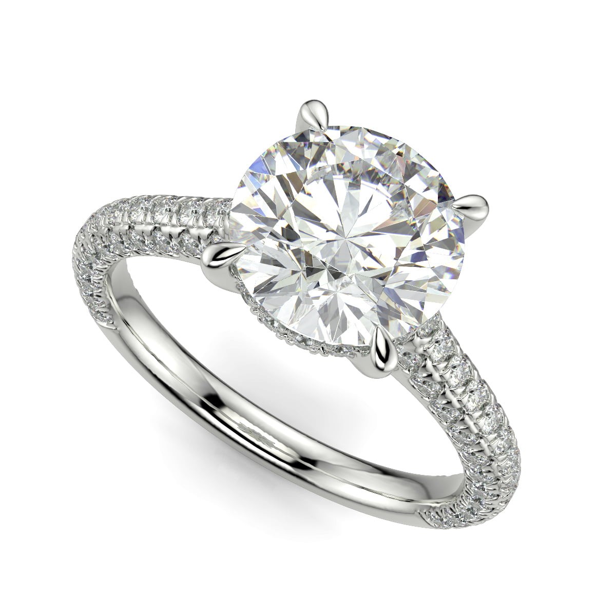 Ct Round Cut Diamond Engagement Ring SI1 F White Gold 14k