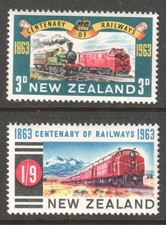 NEW ZEALAND 1963 CENTENARY OF NEW ZEALAND RAILWAYS