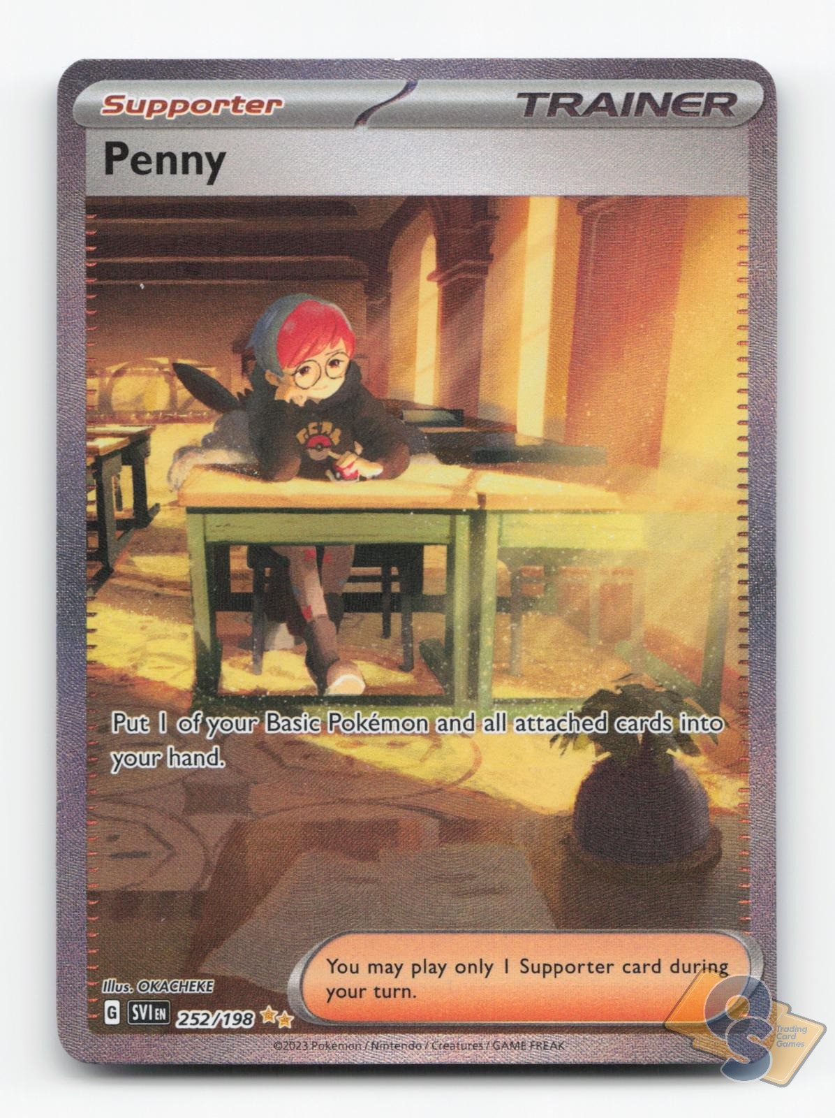 Pokemon TCG - Penny 252/198 Near Mint Special Illustration Rare Scarlet & Violet