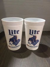 2 Chicago Bears 100 Seasons Miller Lite Plastic Drinking Cup Football Sports