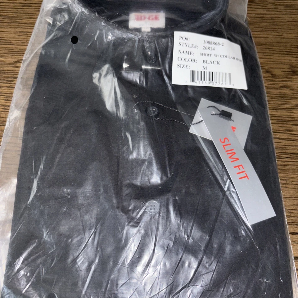 Edge WD NY Slim Fit Co черная рубашка с воротником бар Slim Fit размер M новый - Изображение 2 из 4