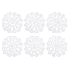 6Pcs Crocheted Cotton Doilies, 5.5" Lace Doilies Lace Placemats, White