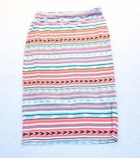Willow and Clay Womens L Striped Knit Pencil Skirt Aztec Made in USA Flowing