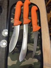 Jero Hunter Knife Set With Camo Scabbard - Orange Handles With High-Carbon ...