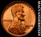 1938-D Lincoln Wheat Cent - Red Choice Gem Brilliant Unc  Lustrous  #G9107