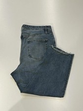 Ava  Viv High-Rise Slim Straight Women's 20 Denim Blue Jeans Pants Raw Hem