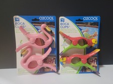 Boca Clips Beach Towel Clips Flamingo Set 2 Parrot Set 2 NEW