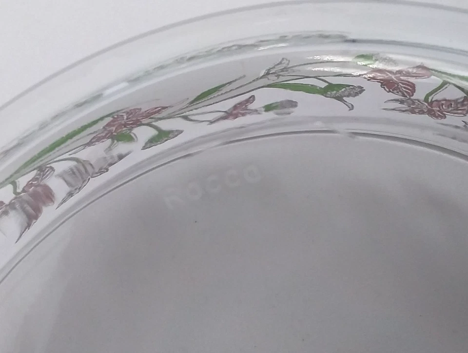 Juego de 3 cuencos de vidrio floral transparente Bormioli Rocco Italia banda esmerilada pastel de 4,75" Foto 4 de 4