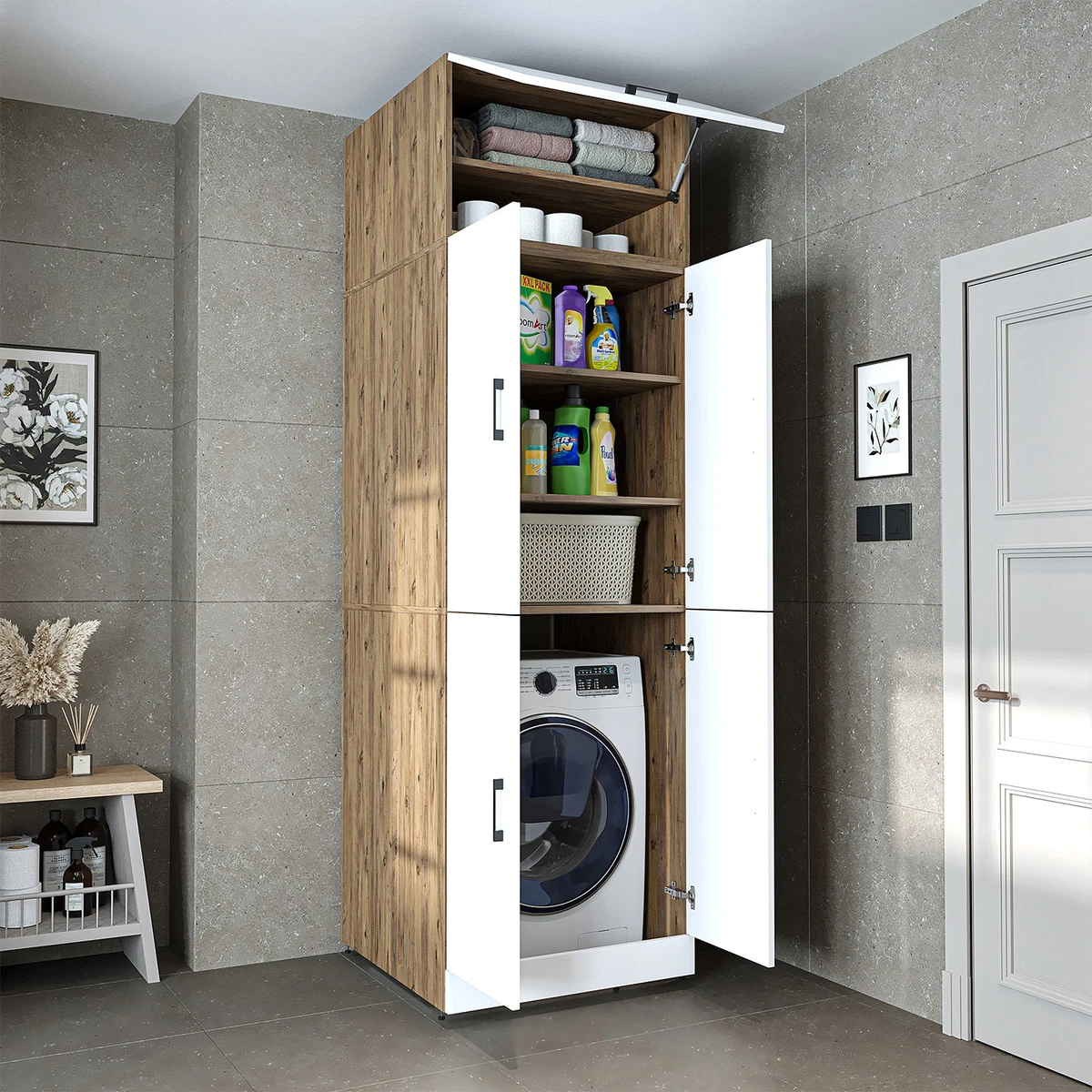 Roomart Armario Lavadora SERIE DORA-II, 70 cm Ancho