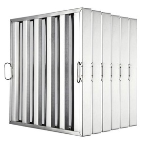 19.5 in x24.5 in Commercial Hood - 430 Stainless Steel 5-Groove Baffle for Re...