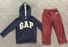 GAP 2-Piece Hoodie  Pants Set Logo Fleece NavyBurgundy 4 Years