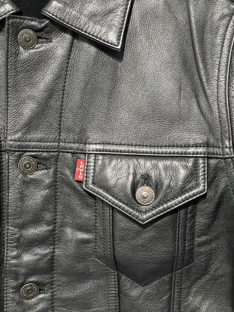 Authentic Levi's black leather jacket cowhide 3rd… - image 11