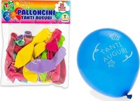 Gadget - Teorema: Teo's - Palloncini Colorati Tanti Auguri 25 Cm 25 Pz - Busta -