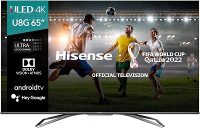 Hisense ULED Premium 65U8G QLED Series 65'' - 1500-nit HDR10+, Dolby Vision IQ