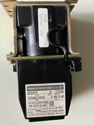 Westinghouse BFD44T Control Relay- Model E  300V Poles 4 NO  4 NC #765A830G02