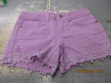 New Mudd Girls Mid Rise Lavender Shorts Crochet Hem Size 10 Super Cute FREE Ship