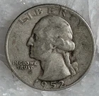 1952-S Washington Quarter 25c XF/AU 90% Silver Circulated Vintage U.S. Coin