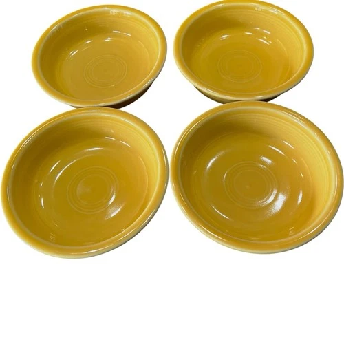 Set of 4 Fiestaware USA HLC Sunflower Yellow Coupe Cereal Soup Bowls 7" USA