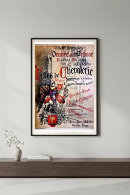 Vintage 1920s Fêtes de Chevalerie Poster - 24x32  Medieval Event Art  
