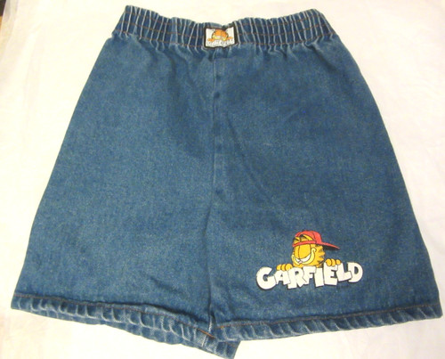 Vtg Garfield Denim Toddler Shorts Jeans 90s Size 7