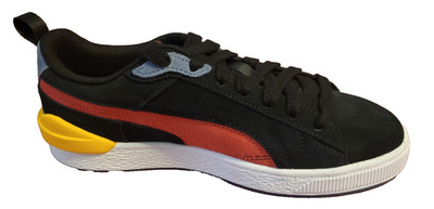 PUMA Suede Bloc Gr 41 Schwarz Rot Gelb Herren Sneaker Turnschuhe Streetwear Mode