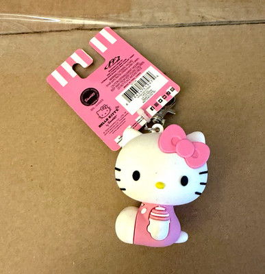 Sanrio Hello Kitty Pink/White Figure Keychain w/ Tag, Keyring
