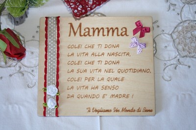Targa Regalo Festa Della Mamma E Compleanno Incisa Ebay