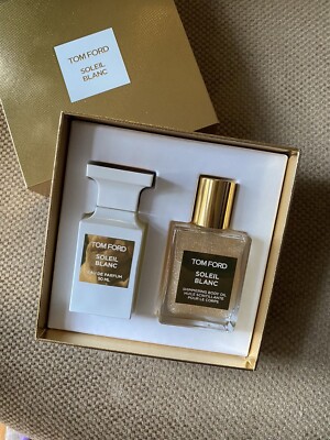 TOM FORD Soleil Blanc Eau de Parfum &Shimmering Body Oil Gift Set $329 value NIB