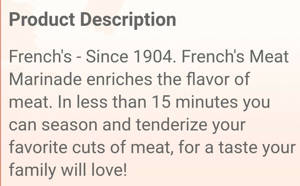 French's Meat Marinade RARE Meat Tenderizing Tenderizer Very Hard to