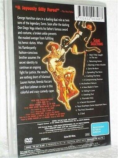 Zorro The Gay Blade [1981] (DVD, 2018) NEW George Hamilton spoof
