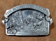 Vintage Rocky Mountains 1984 Commemorative Belt Buckle Limited Edition