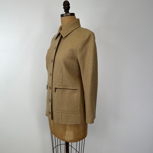 Talbots Jacket Women PP Petite Alpaca Wool Button Up Beige Pocket Coat Cruise + - Picture 6 of 14