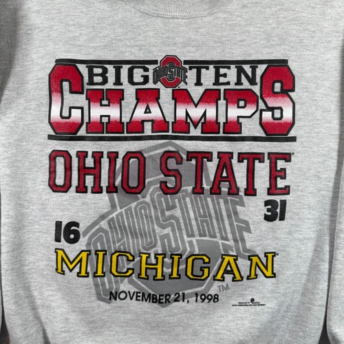 VTG Ohio State Buckeyes Crewneck Sweatshirt Mens Large Gray 1998 Big Ten Champs - Picture 3 of 9
