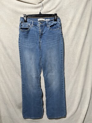 Levis Womens 512 Perfectly Slimming Boot Cut Blue Jeans Mid Rise Size 8 M