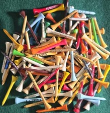 100 Vintage Collectible Golf Tees With Printed Advertisements