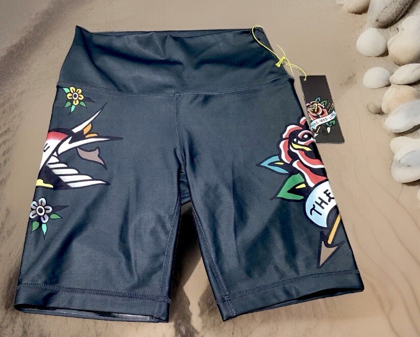 The Wod Life TWL Tattoo High Waisted Booty Shorts Size M Workout