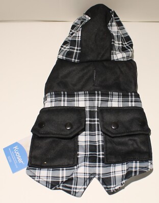 Kuoser Dog Coat Jacket Clothes EXTRA SMALL Hoodie Hooded 9.5'' Back Length