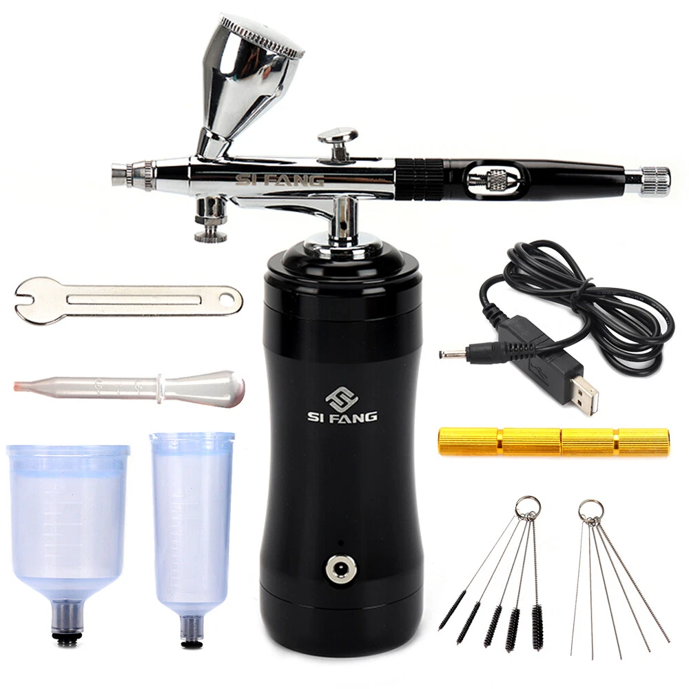 Portable Airbrush Compressor Kit Cake Paint Nail Tattoo Double