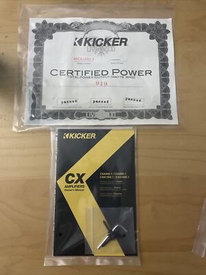Kicker CXA800.1 Owners Manual And Birth Sheet With Hex Tool