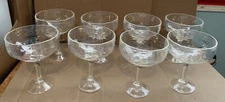 Set of 8 Clear Plastic Margarita Glasses -7” High X 5” Wide