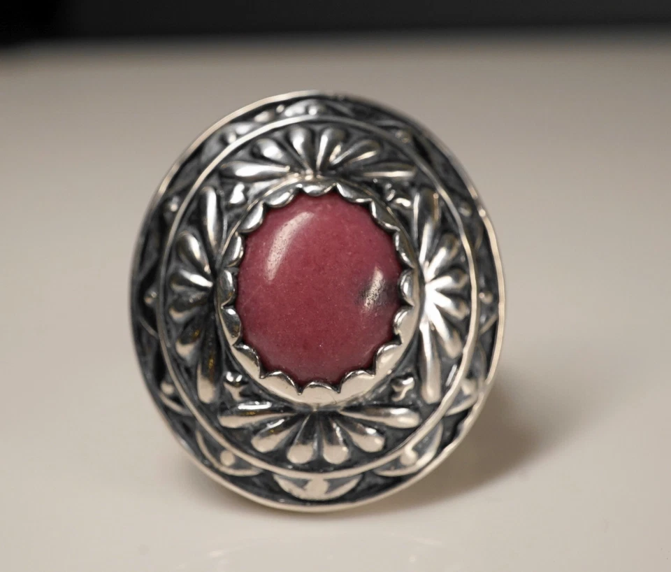 Carolyn Pollack American West Rhodonite 戒指纯银 9.25 码 — 第 2/4 张图片