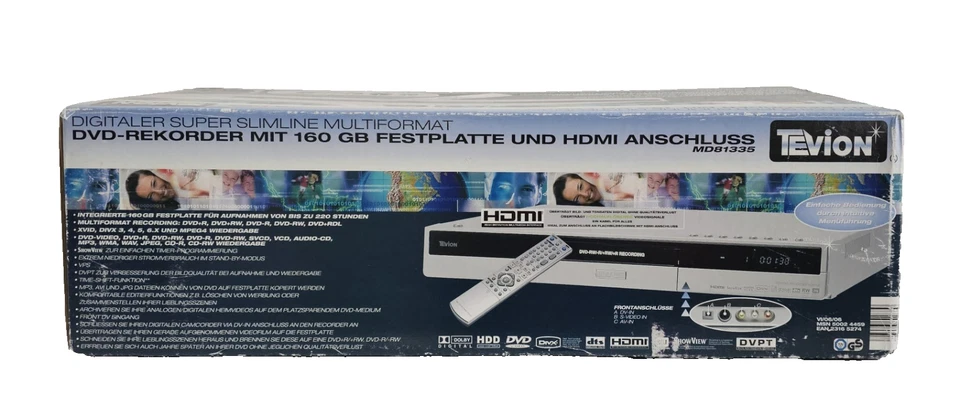 Tevion MD81335 DVD Rekorder HDD 160GB NEU UNBENUTZT 1Jahr Garantie - Bild 2 von 4