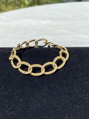 Dallas Prince 14K gelbes Vermeil (Sterling) Chrom Markasiten Gliederarmband