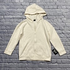 Art Class Hoodie Girl's Long Sleeve Full Zipper Beige Large 10/12