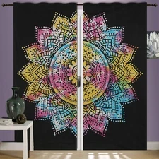 Art Window Outdoor Indoor Bedroom Door Curtain Home Deco Arched Mandala Valances